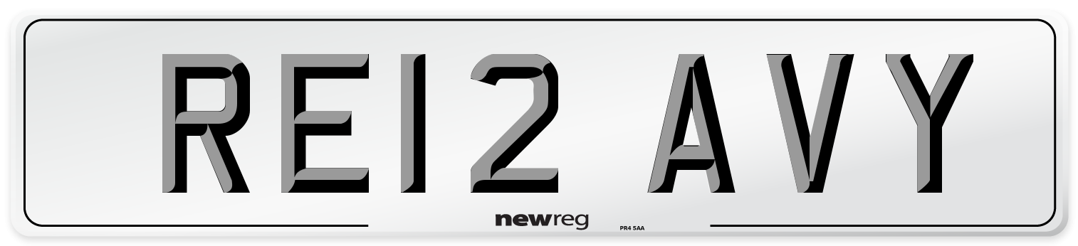 RE12 AVY Number Plate from New Reg
